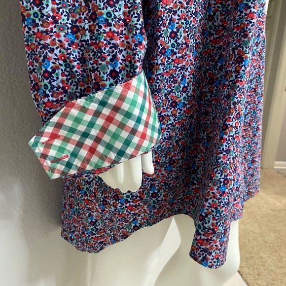 💋Thomas Dean Big and Tall Men’s Floral Shirt - Picture 3 of 9